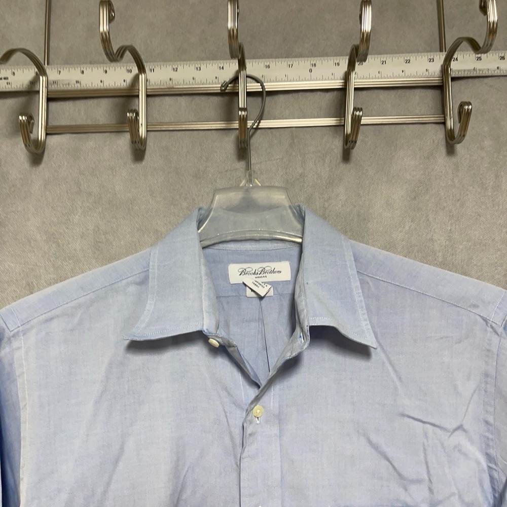 Brooks Brothers Shirt Men's L Blue Makers Button Up Academia Casual Hybrid 16-33 - Picture 1 of 9
